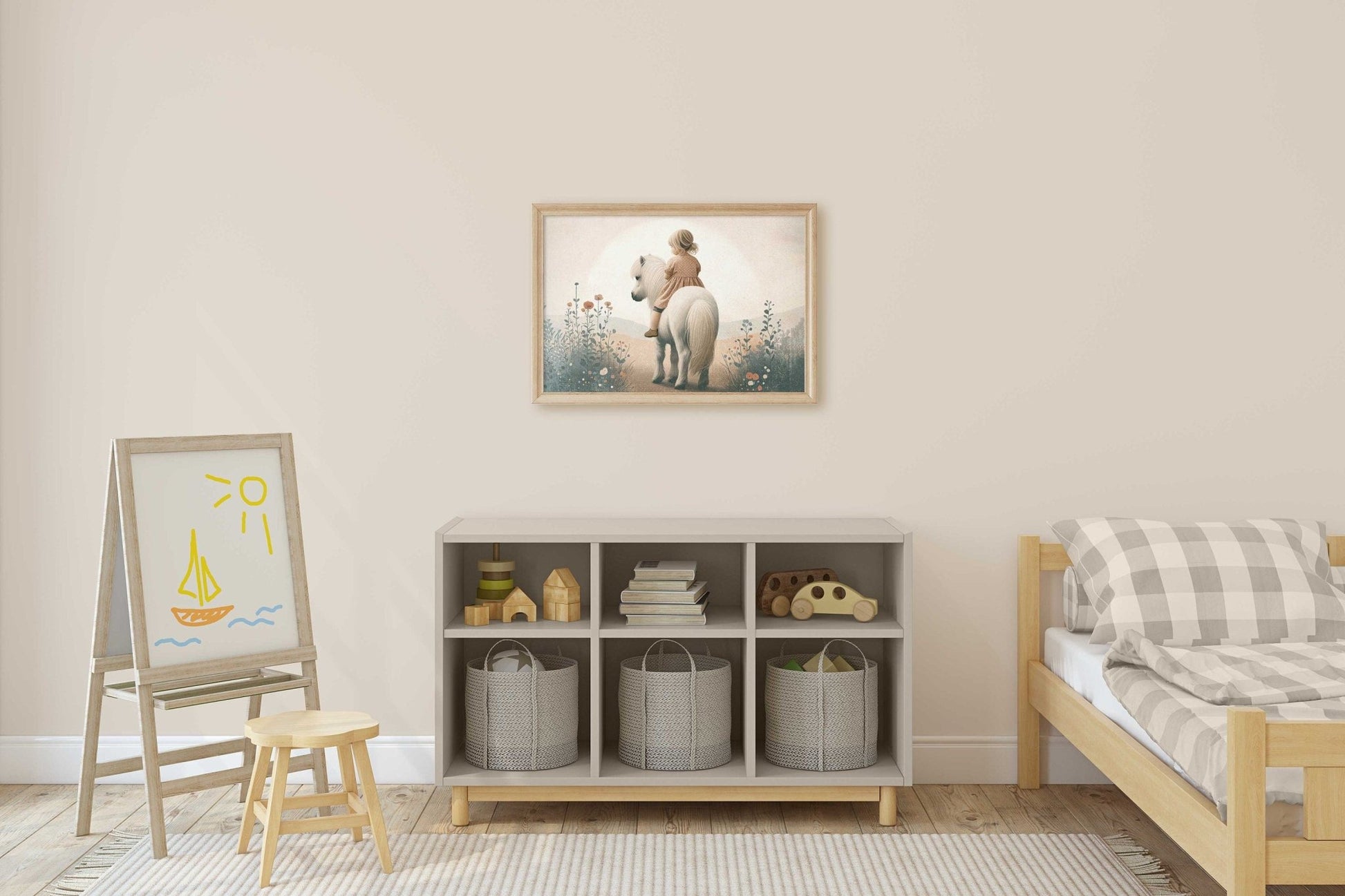 Shetland Pony Print, Horse Nursery Decor, Girls Room Wall Art - WildfieldPrints