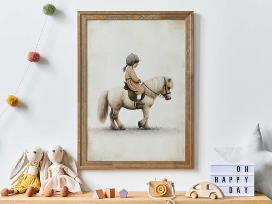 Shetland Pony Print, Horse Nursery Decor, Girls Room Wall Art - WildfieldPrints