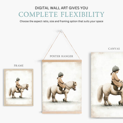 Shetland Pony Print, Horse Nursery Decor, Girls Room Wall Art - WildfieldPrints