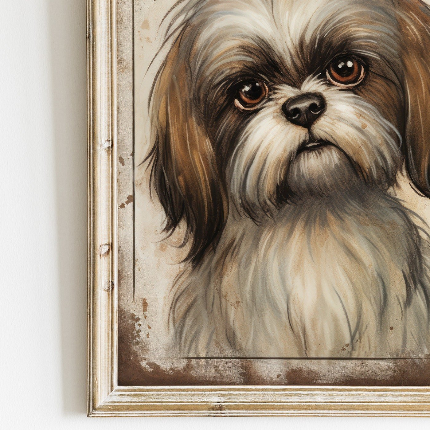 Shih Tzu Art Print, Vintage Dog Decor, Gift for Dog Lovers - WildfieldPrints