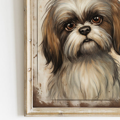 Shih Tzu Art Print, Vintage Dog Decor, Gift for Dog Lovers - WildfieldPrints