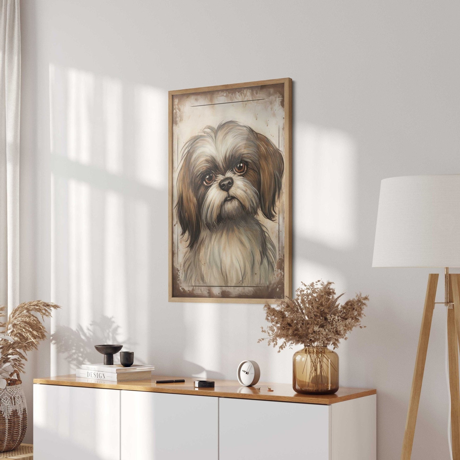 Shih Tzu Art Print, Vintage Dog Decor, Gift for Dog Lovers - WildfieldPrints