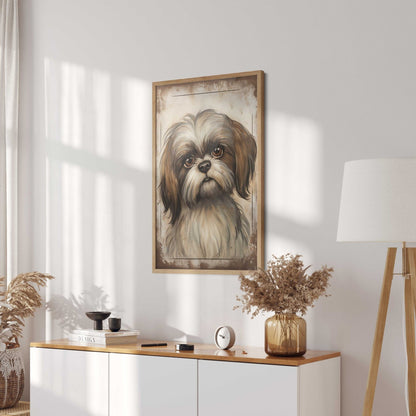 Shih Tzu Art Print, Vintage Dog Decor, Gift for Dog Lovers - WildfieldPrints