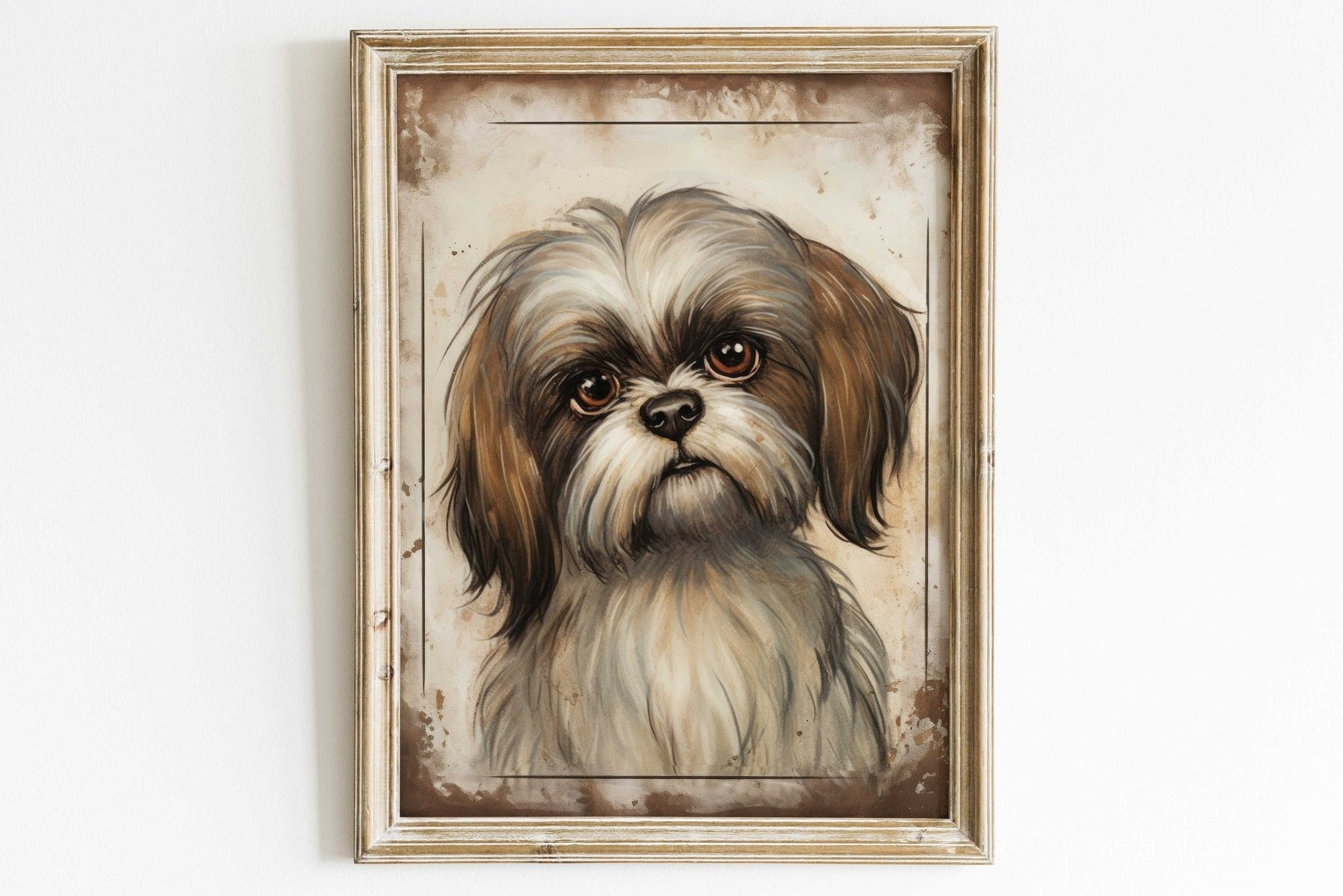 Shih Tzu Art Print, Vintage Dog Decor, Gift for Dog Lovers - WildfieldPrints