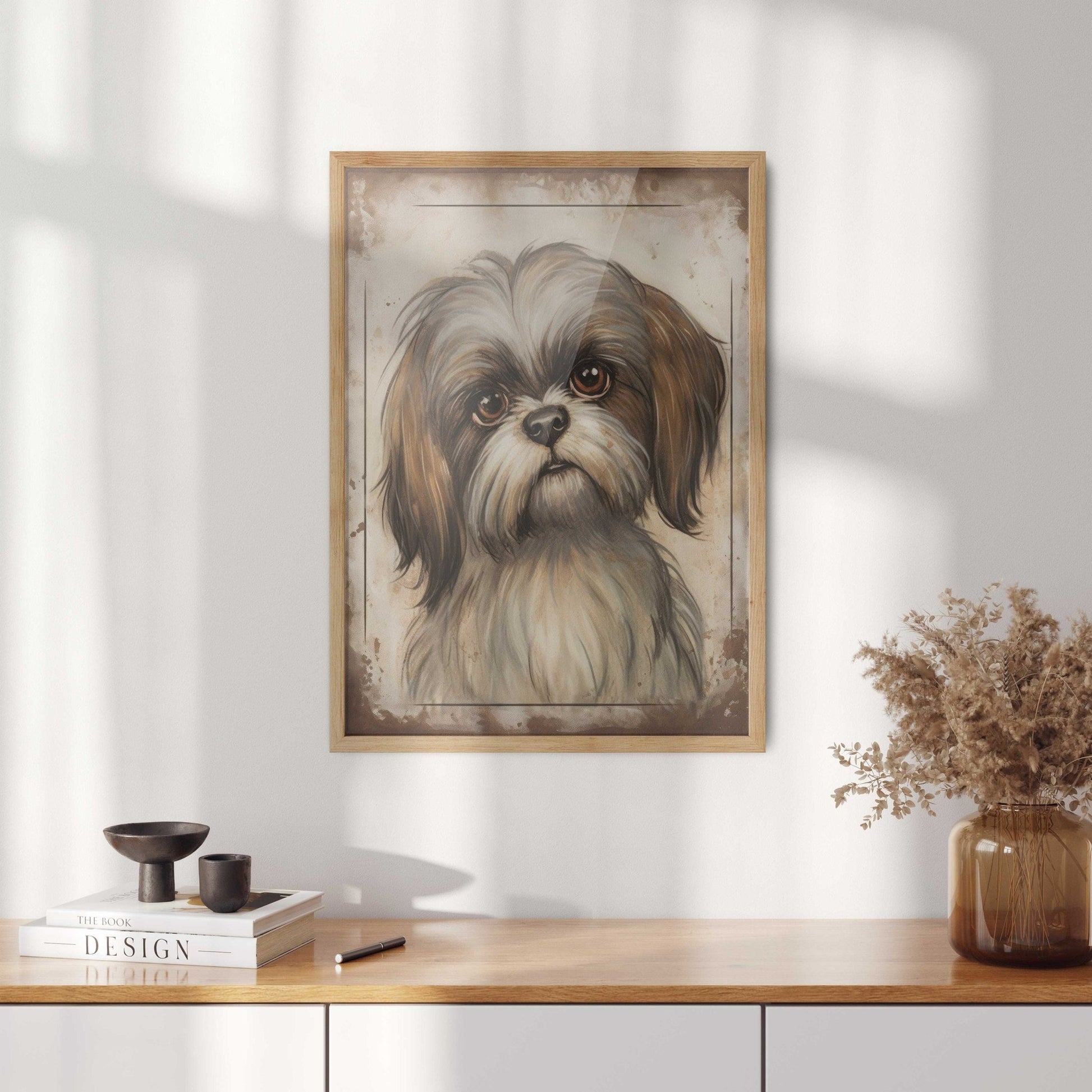 Shih Tzu Art Print, Vintage Dog Decor, Gift for Dog Lovers - WildfieldPrints