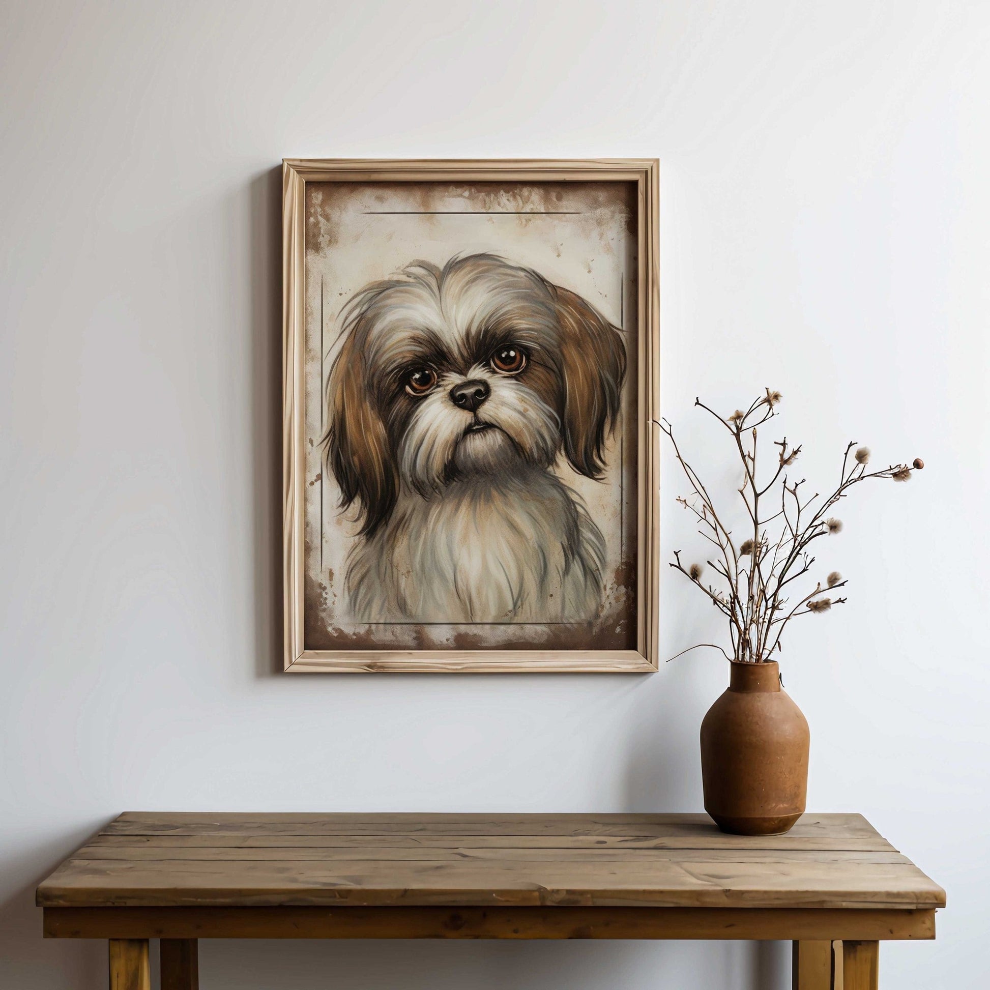 Shih Tzu Art Print, Vintage Dog Decor, Gift for Dog Lovers - WildfieldPrints