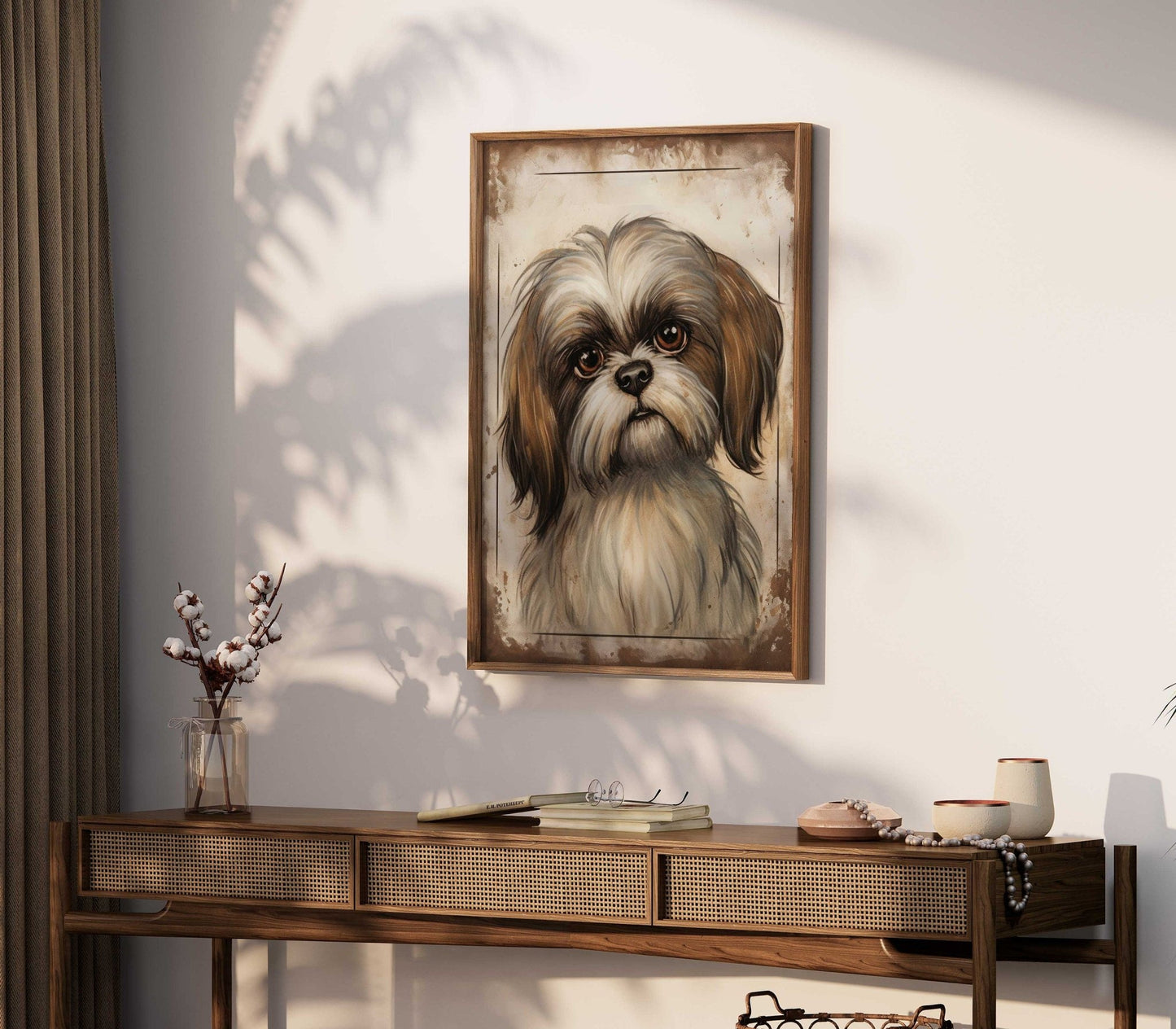 Shih Tzu Art Print, Vintage Dog Decor, Gift for Dog Lovers - WildfieldPrints