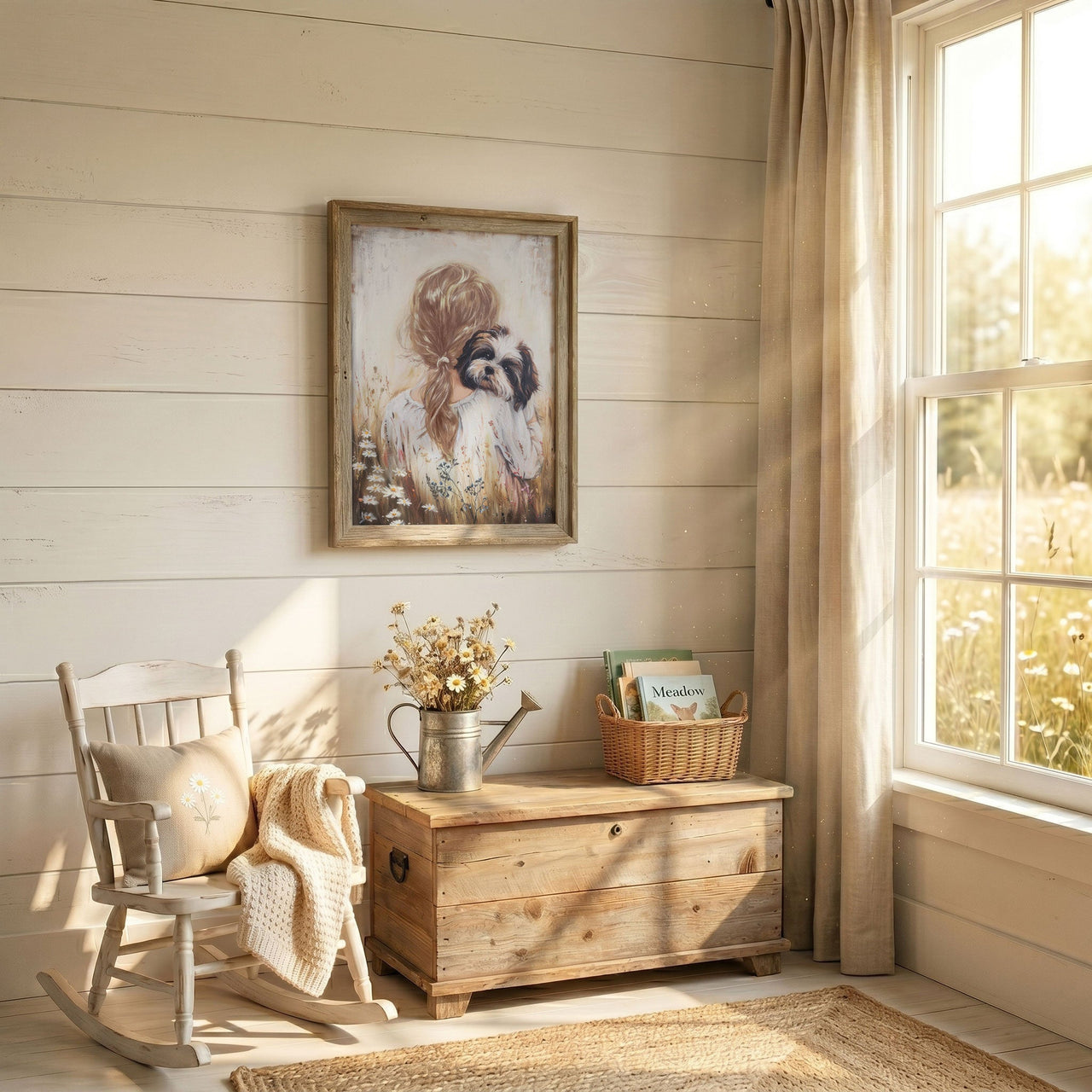 Shih Tzu Wall Art – Dog Nursery Print for Girls