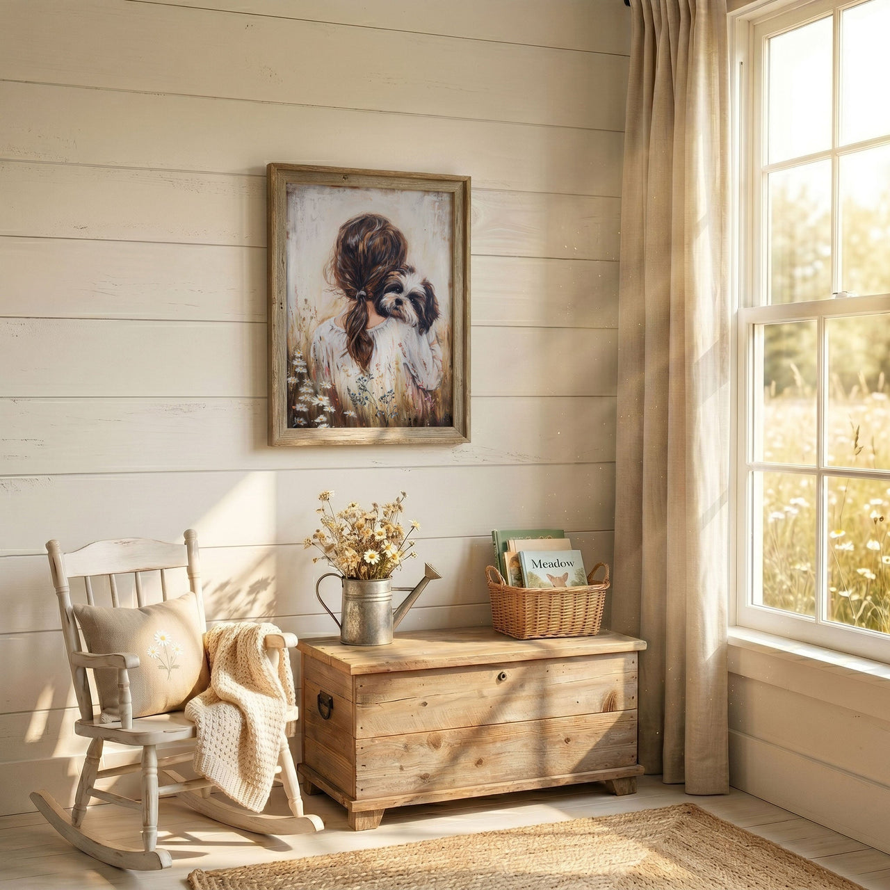 Shih Tzu Wall Art – Dog Nursery Print for Girls Room