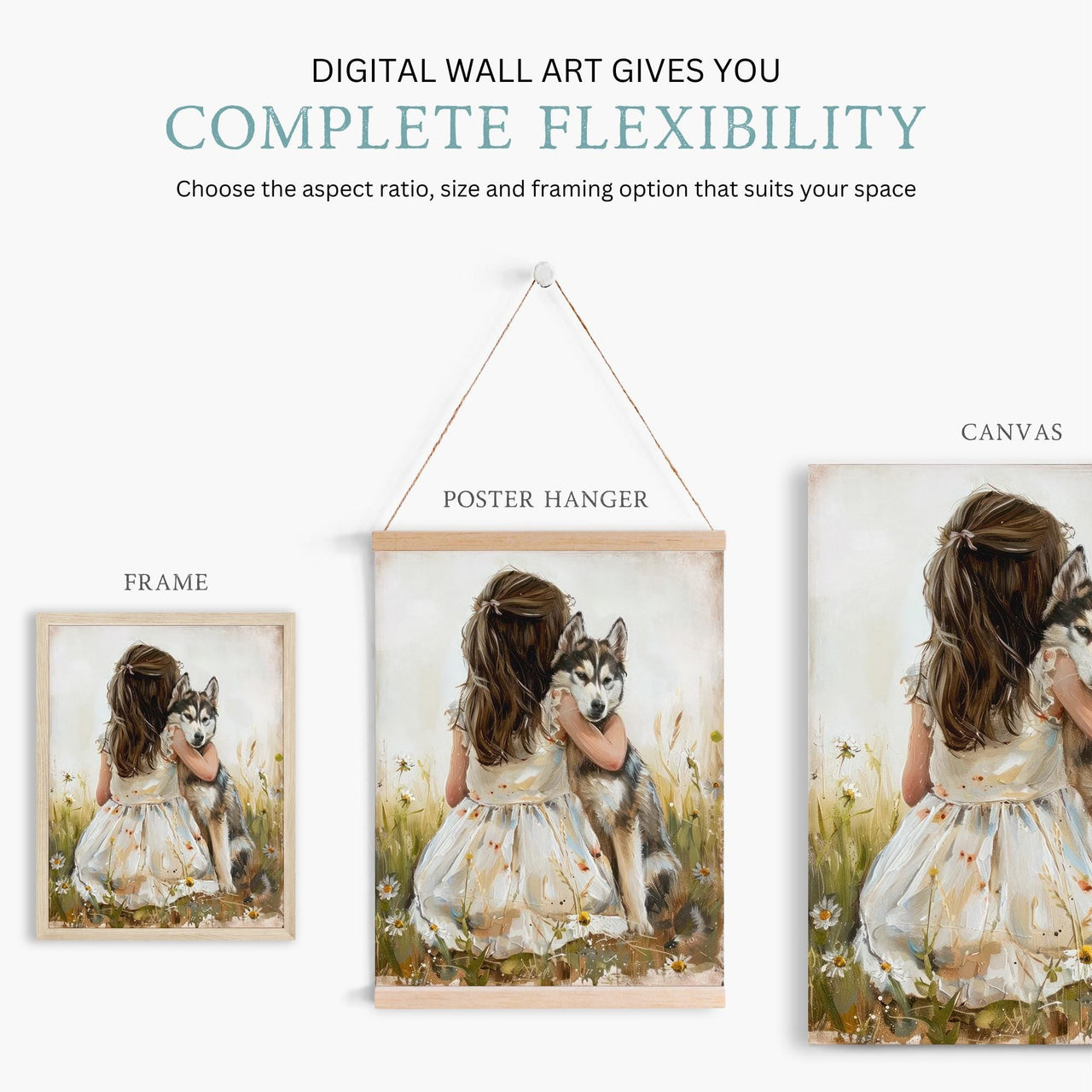 Siberian Husky Wall Art – Dog Nursery Print for Baby Room