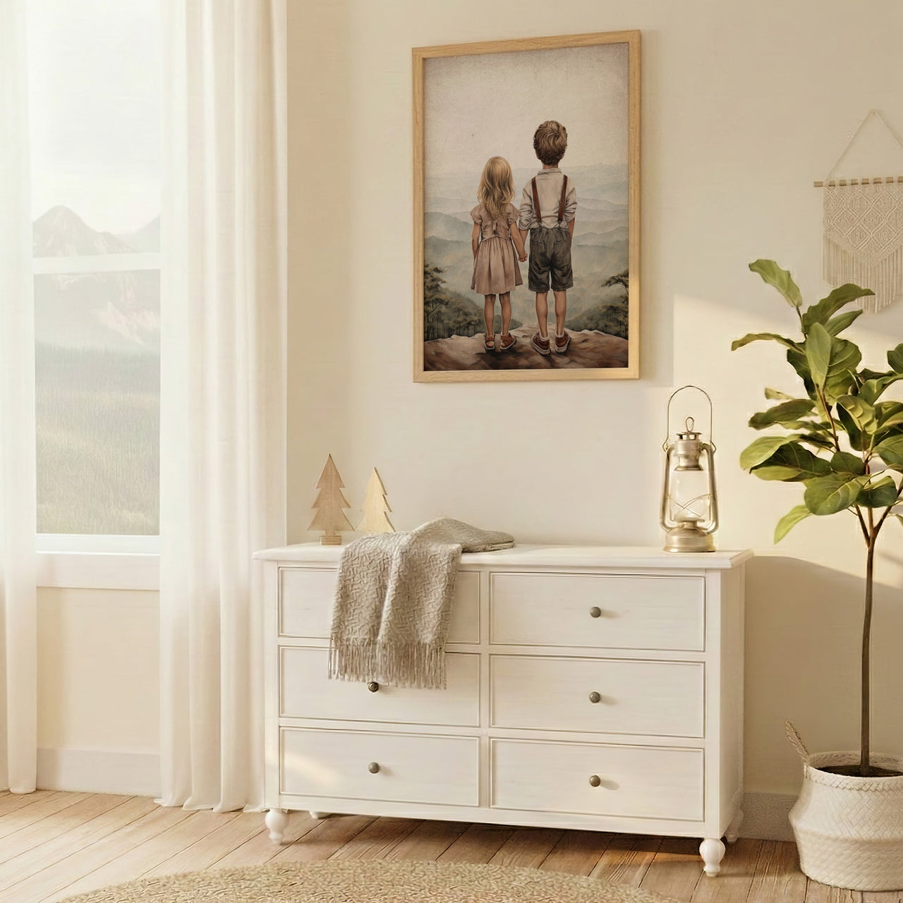 Sibling Adventure Print – Family Girls Room Wall Decor