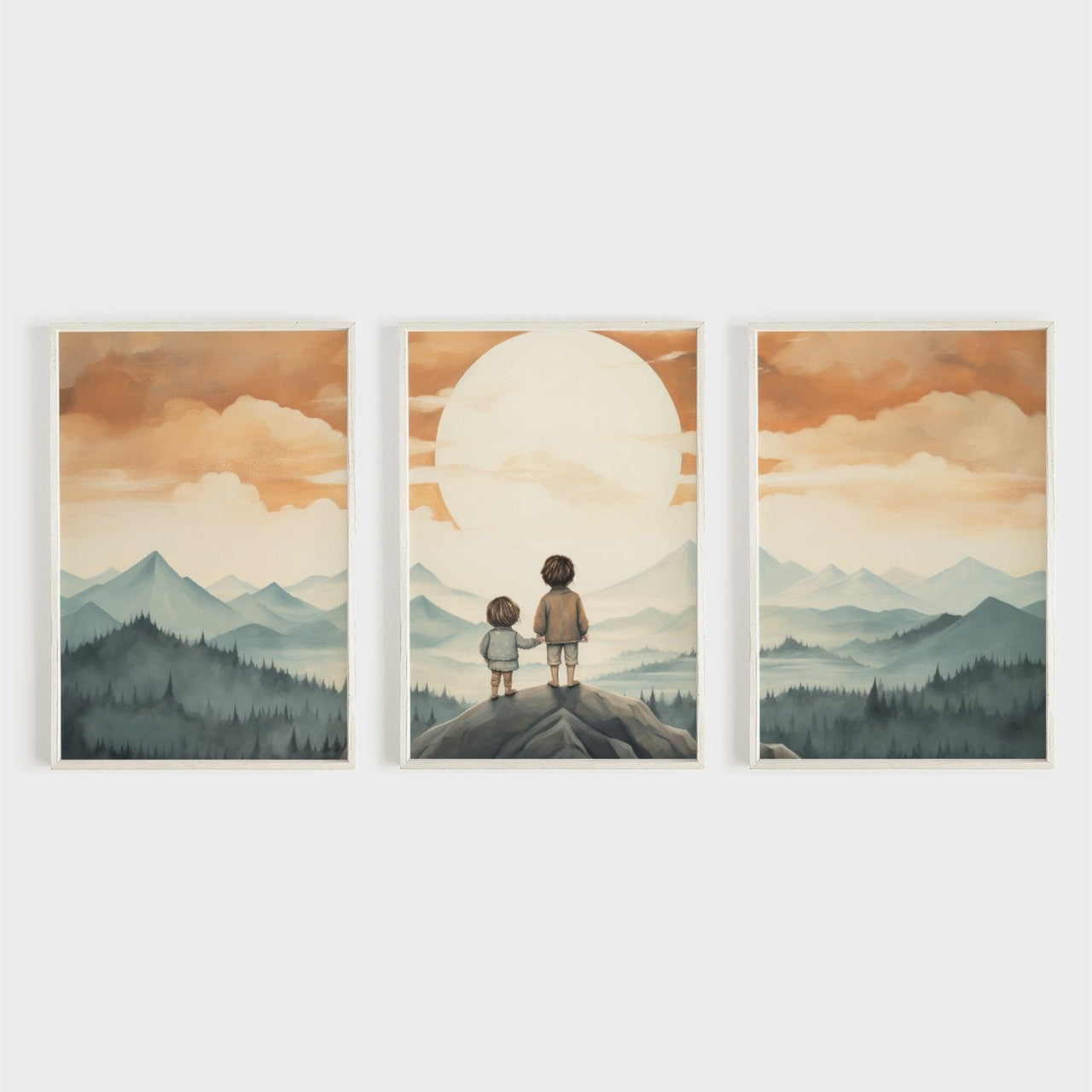 Brother Sister Wall Art – Adventure Nursery Print • Set of 3