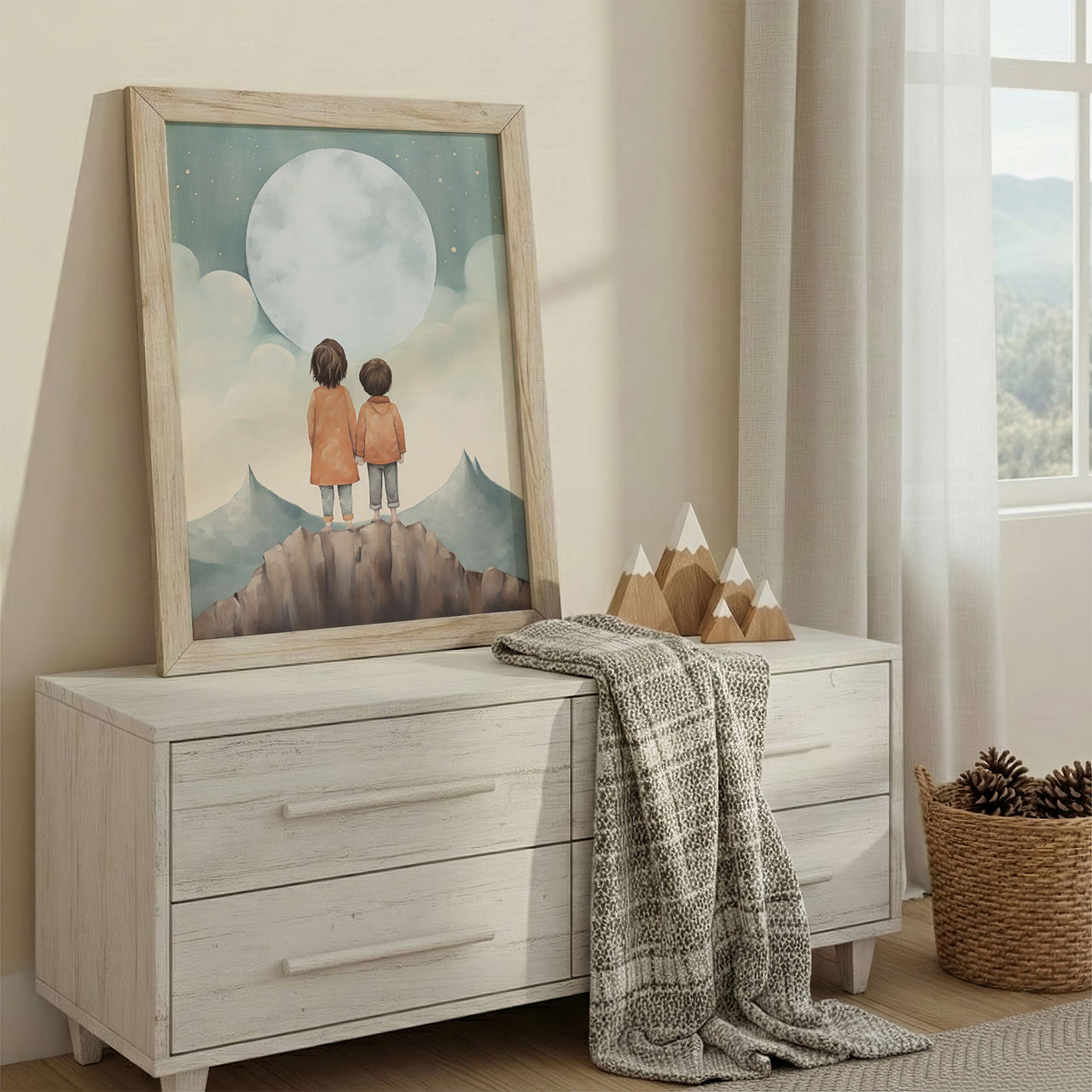 Sibling Print, Adventure Toddler Decor, Brother & Sister Wall Art