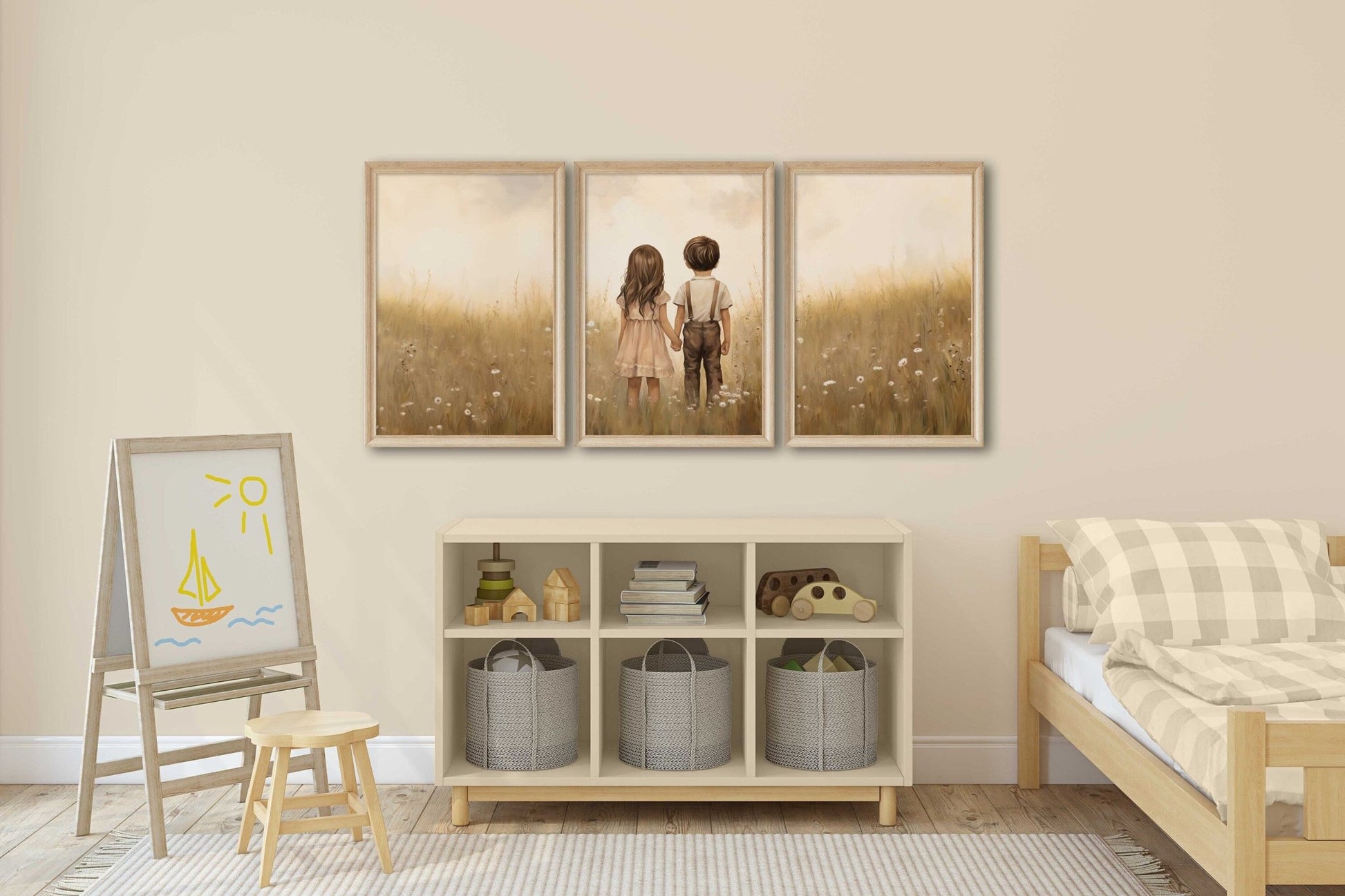 Sibling Print, Brother and Sister Wall Art, Shared Bedroom Decor - WildfieldPrints
