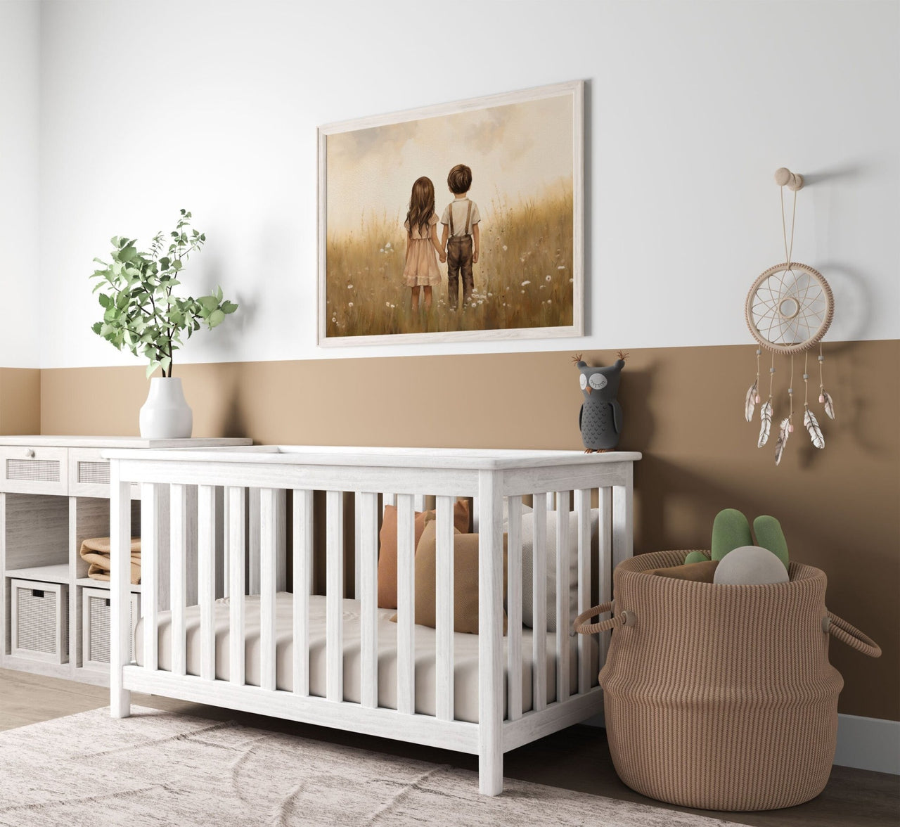 Sibling Portrait Wall Art – Family Nursery Print
