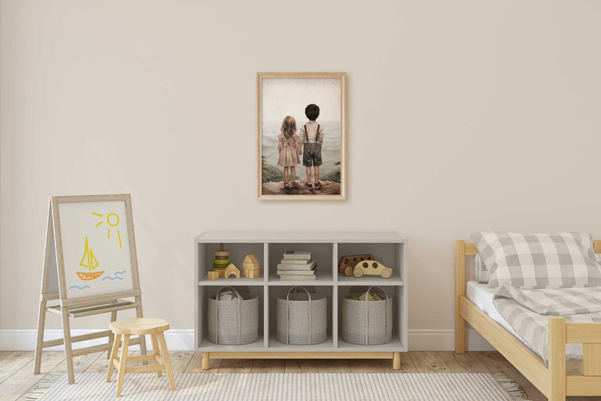 Sibling Print, Brother & Sister Room Decor, Nature Kids Wall Art, Adventure Theme - WildfieldPrints