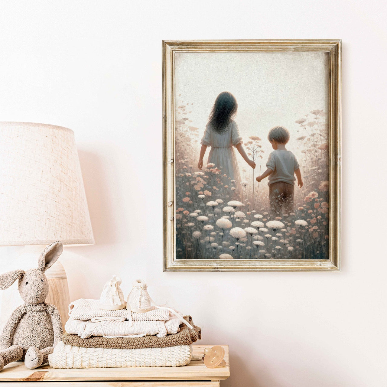 Brother & Sister Wall Art – Sibling Kids Room Print