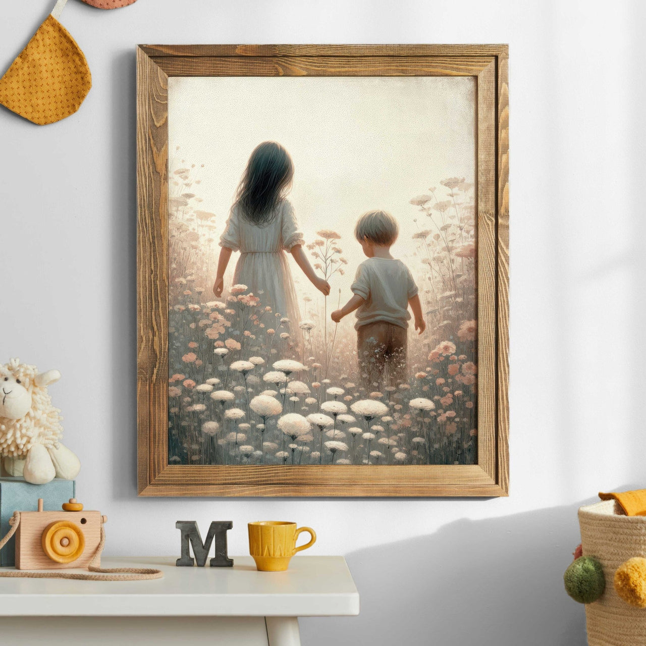Brother & Sister Wall Art – Sibling Kids Room Print