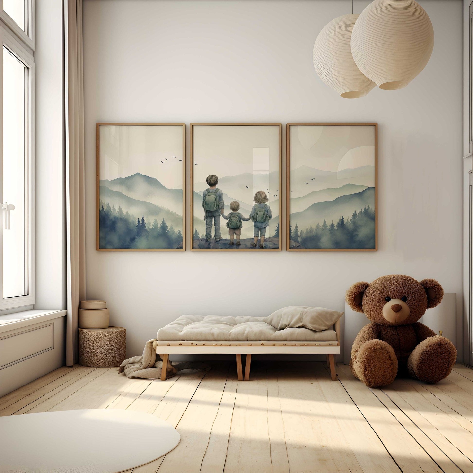 Sibling Room Decor, Adventure Toddler Art, Brother Sister Wall Decor - WildfieldPrints