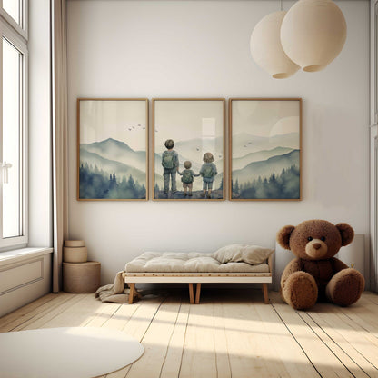 Sibling Room Decor, Adventure Toddler Art, Brother Sister Wall Decor - WildfieldPrints
