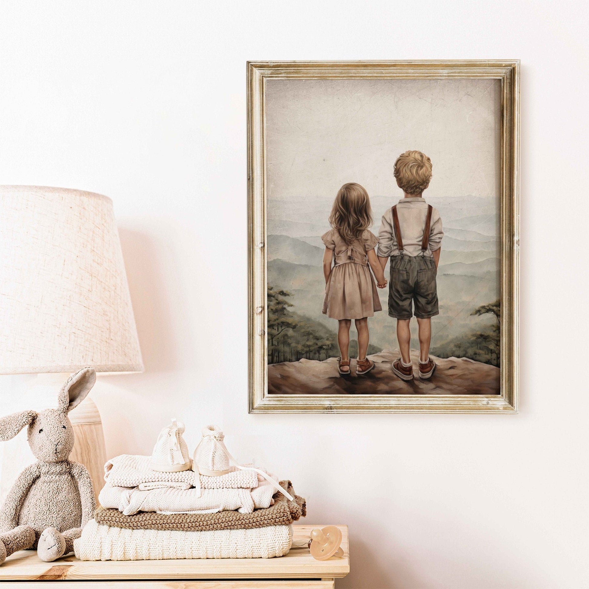 Sibling Room Wall Decor, Brother & Sister Art, Adventure Kids Prints - WildfieldPrints