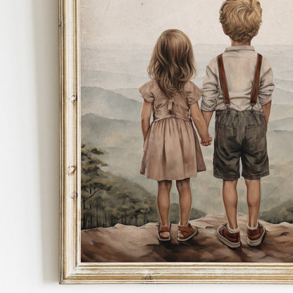 Sibling Room Wall Decor, Brother & Sister Art, Adventure Kids Prints - WildfieldPrints