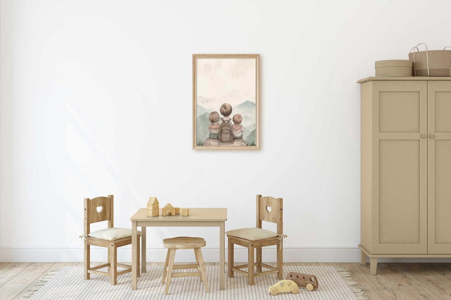 Sibling Wall Art, Three Kids Print, Adventure Room Decor - WildfieldPrints