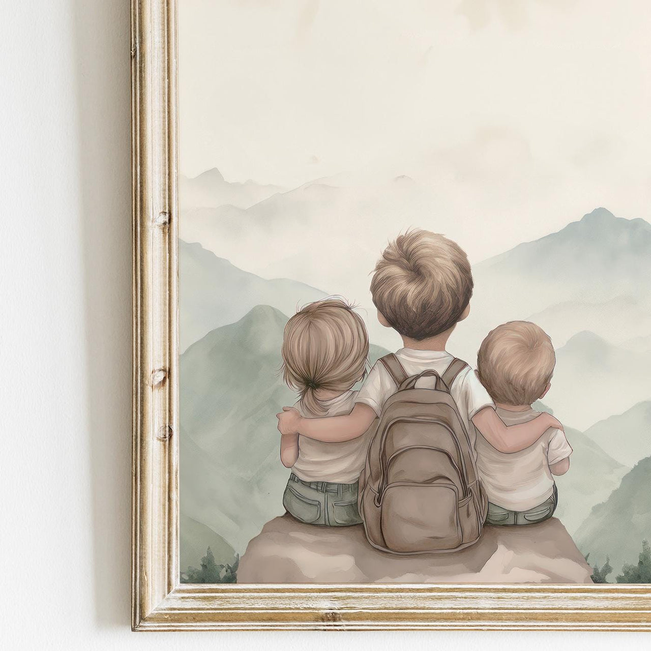 Three Kids Wall Art – Adventure Nursery Print