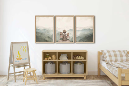 Sibling Wall Decor, Brother and Sister Art, Adventure Nursery Prints - WildfieldPrints