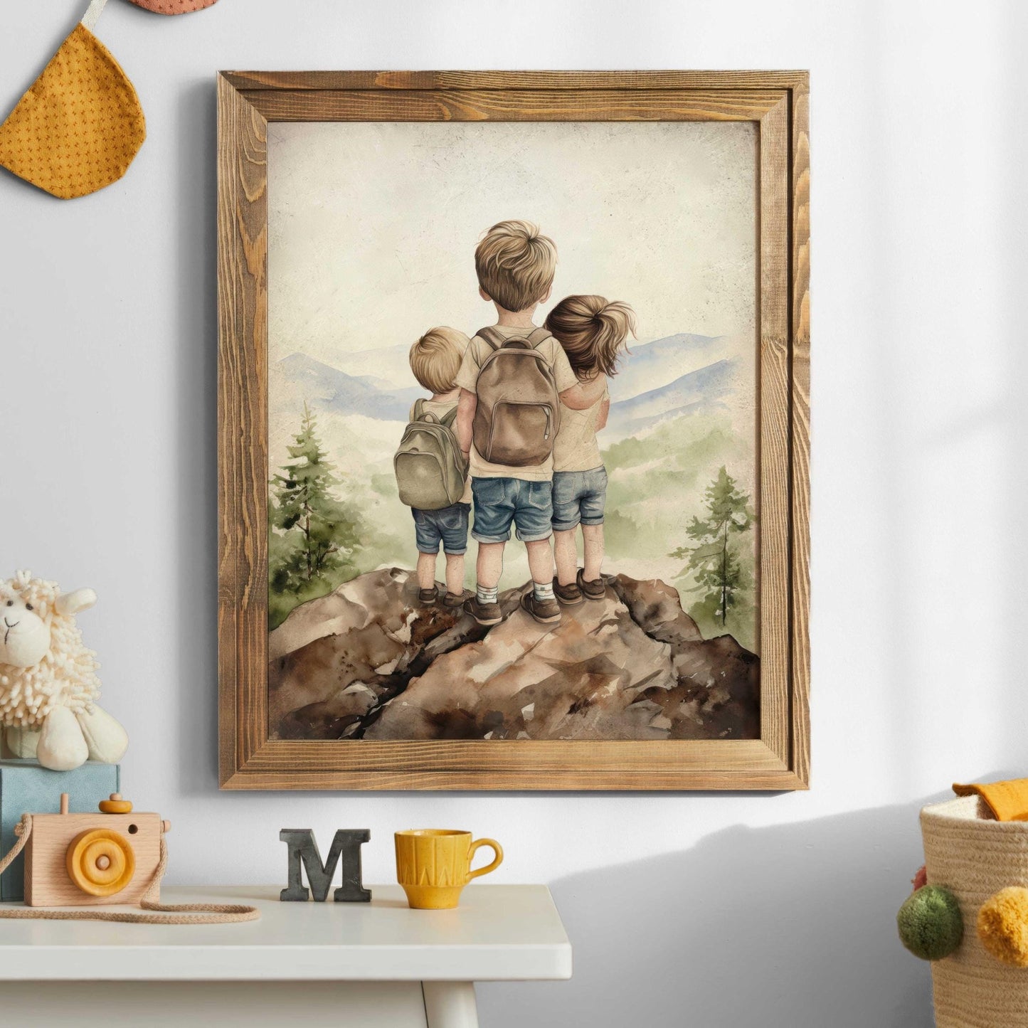 Sibling Wall Decor, Sibling Nursery Decor, Three Siblings Print, Two Brothers and a Sister Home Decor, Sibling Room Art,Printable Family Art - My Store