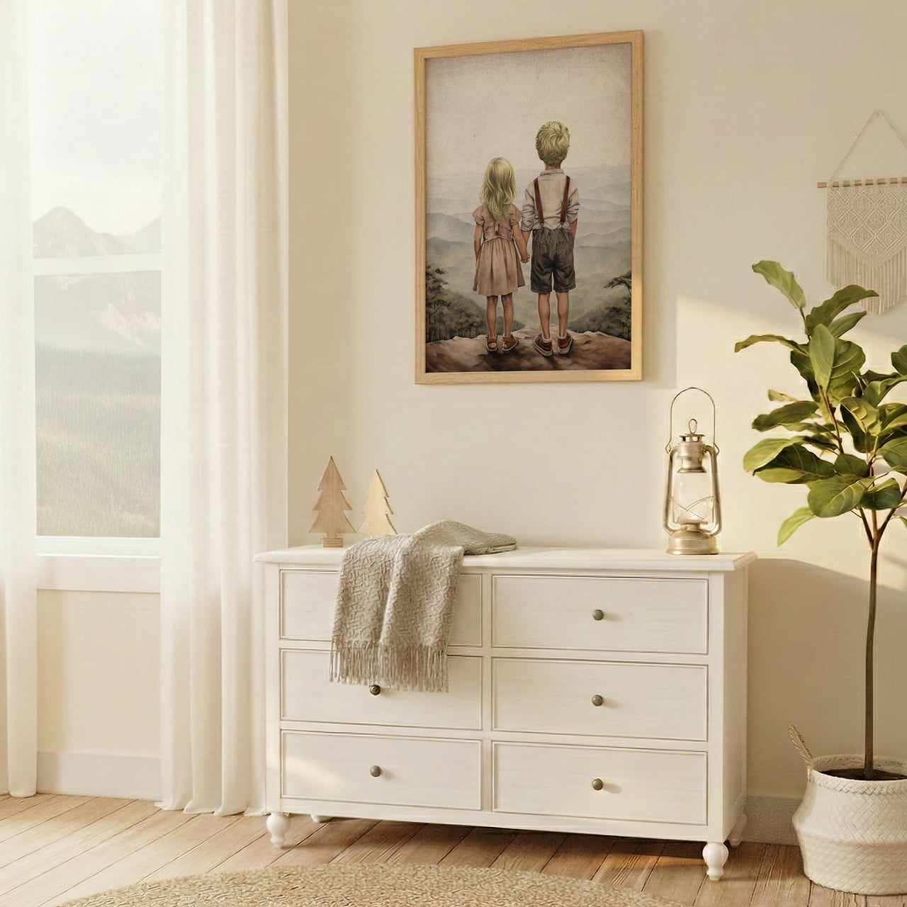 Siblings Print – Adventure Kids Room Wall Decor