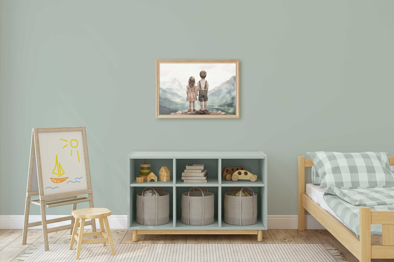 Sibling Adventures Wall Art – Nature Kids Room Print