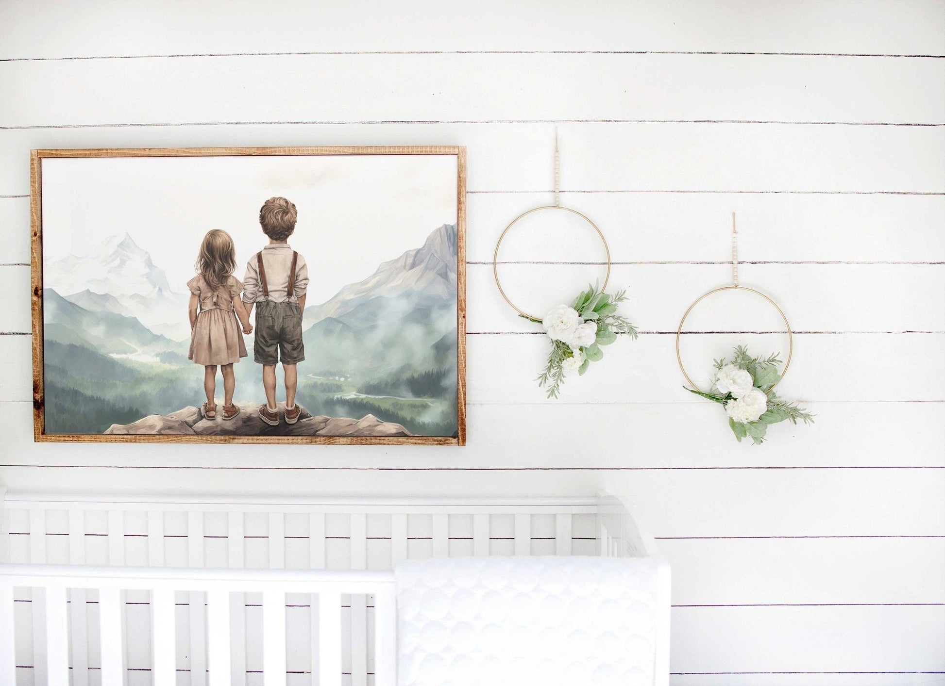 Siblings Print, Brother and Sister Room Decor, Nature Wall Art - WildfieldPrints