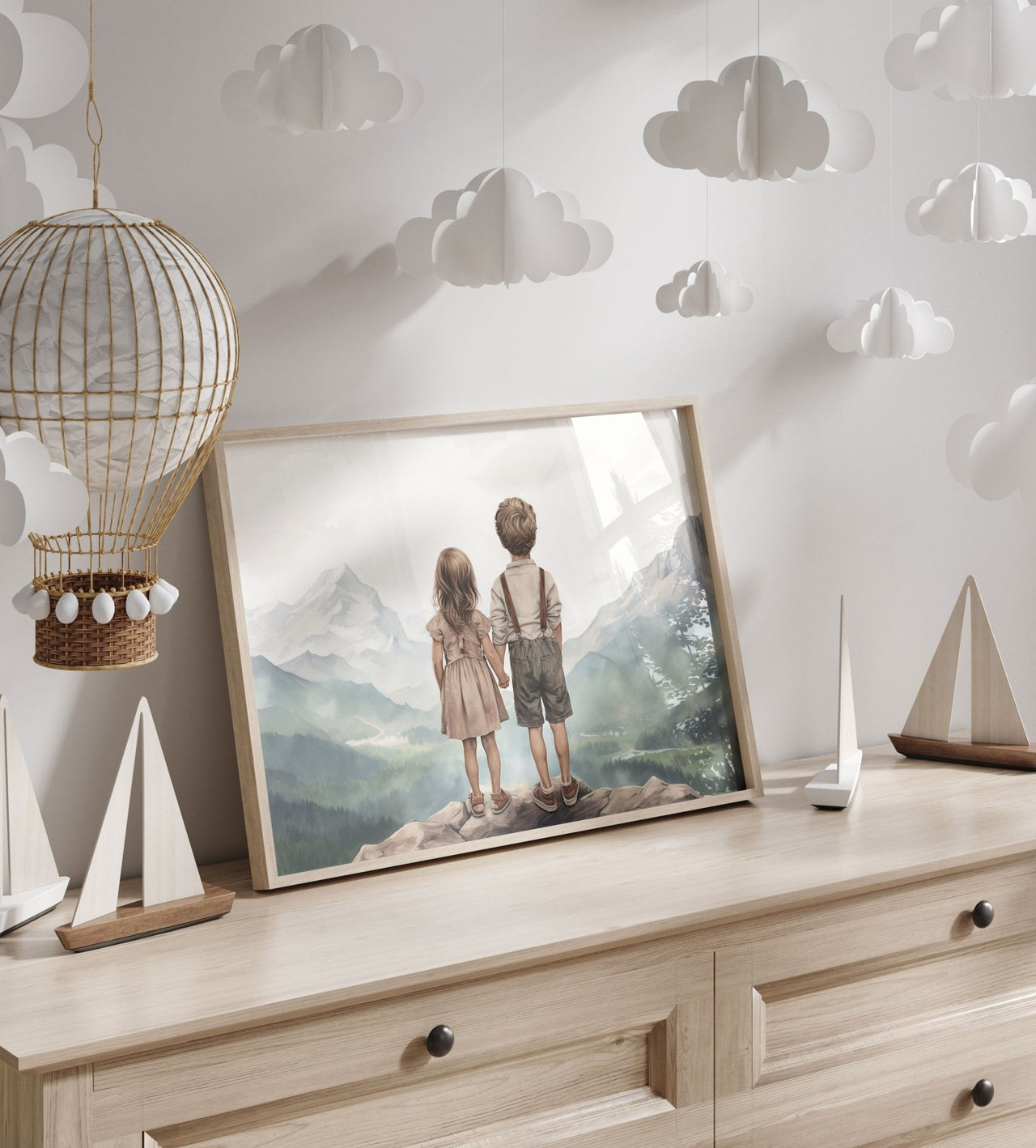 Sibling Adventures Wall Art – Nature Kids Room Print