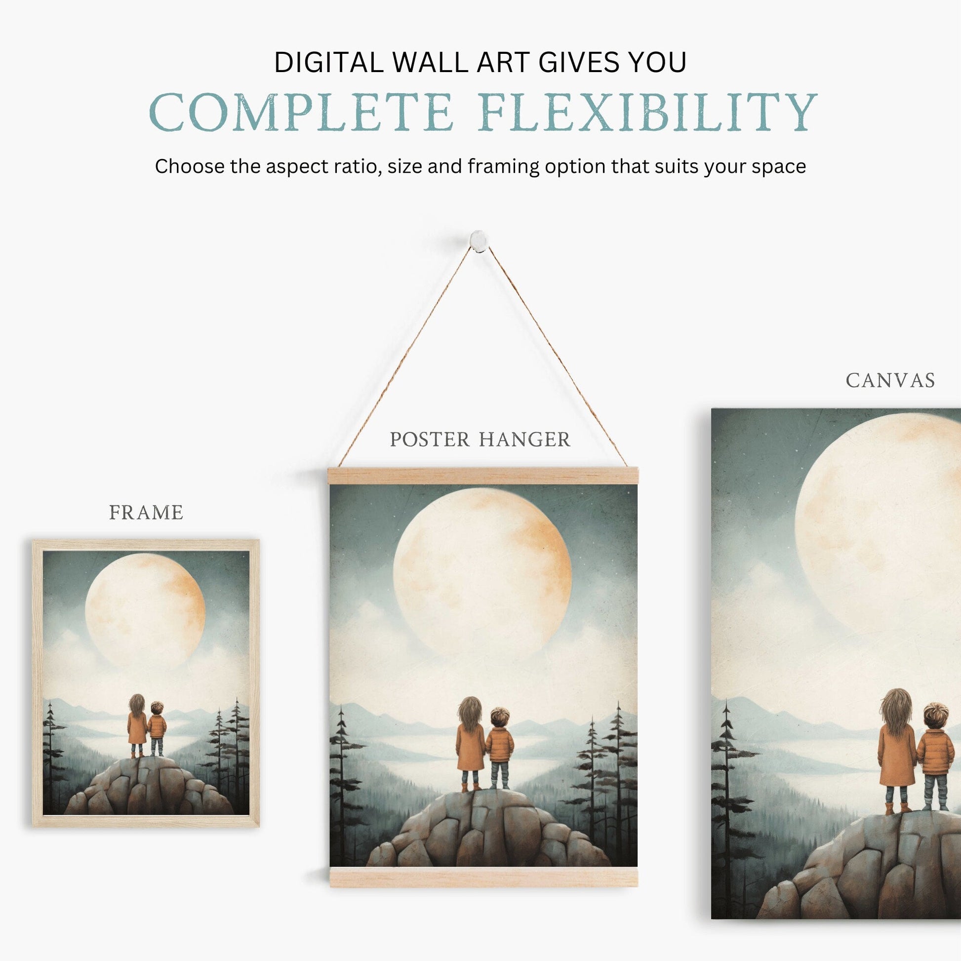 Siblings Print, Brother & Sister Wall Art, Adventure Toddler Decor - WildfieldPrints