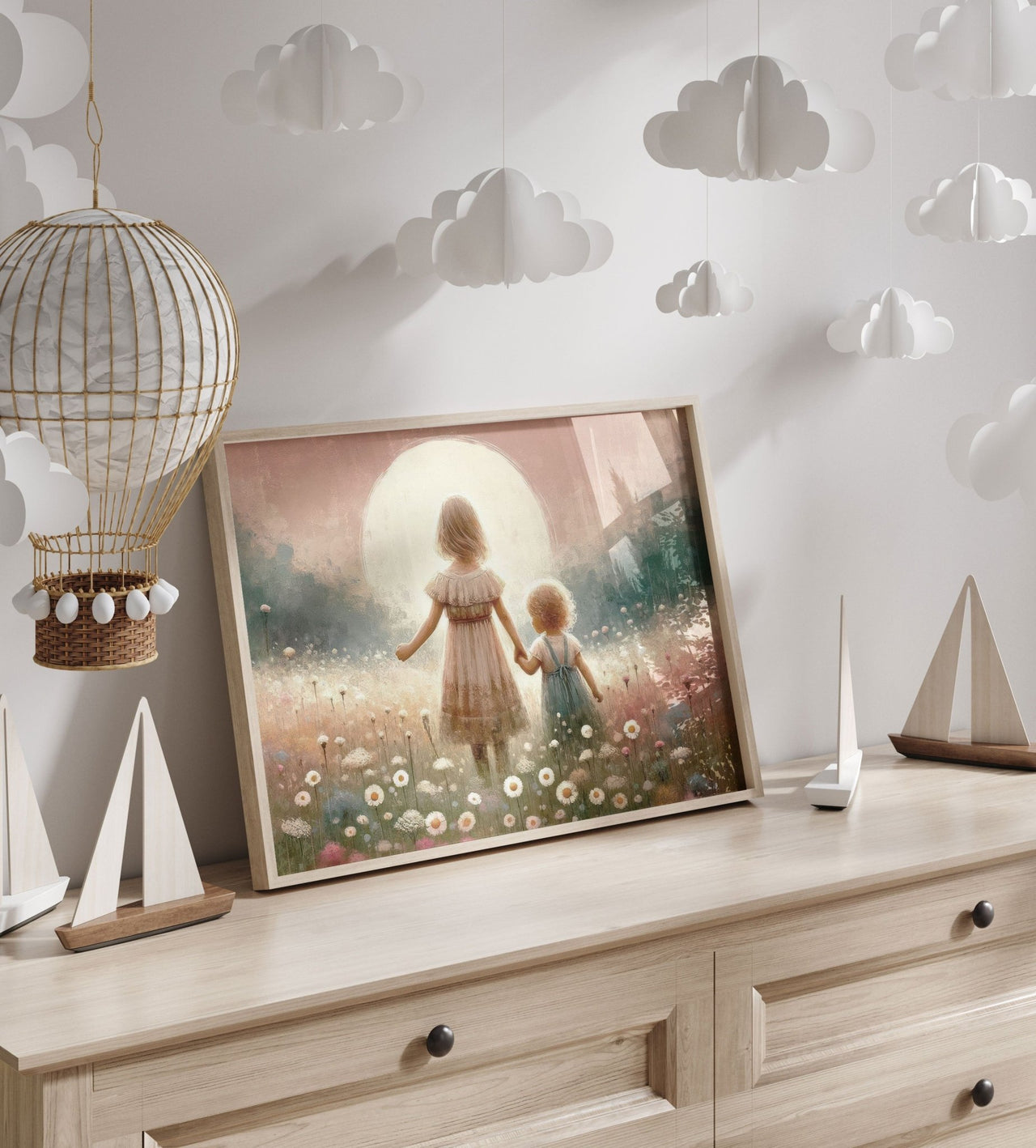 Sisterhood Wall Art – Vintage Girls Room Print