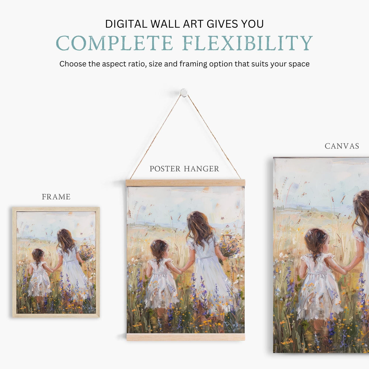 Sisterhood Wall Art – Floral Girls Room Print