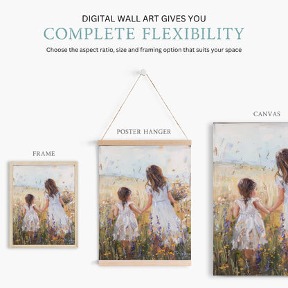 Sister Nursery Wall Art, Floral Girl Room Decor, Sisterhood Design - WildfieldPrints