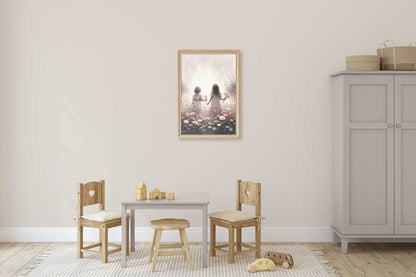 Sister Room Art, Vintage Shared Bedroom Decor, Wildflower Print - WildfieldPrints