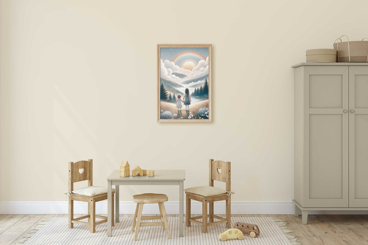 Rainbow Wall Art – Adventure Girls Room Print