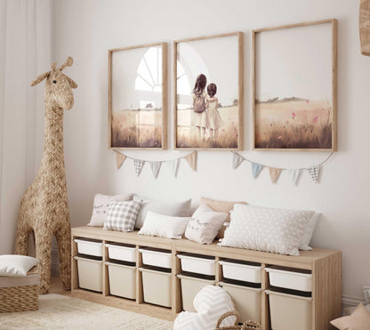 Sister Room Prints, Shared Space Decor, Charming Wall Art Collection - WildfieldPrints