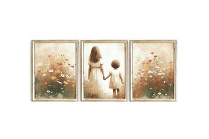 Sister Room Prints, Sibling Bond Art, Vintage Girls Decor - WildfieldPrints
