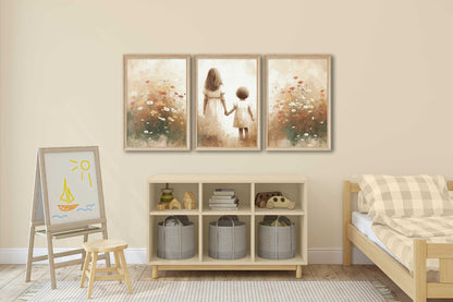 Sister Room Prints, Sibling Bond Art, Vintage Girls Decor - WildfieldPrints