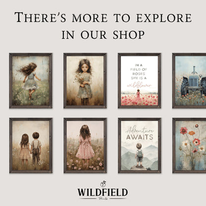 Sister Wall Art, Best Friends Print, Vintage Twin Sister Painting - WildfieldPrints