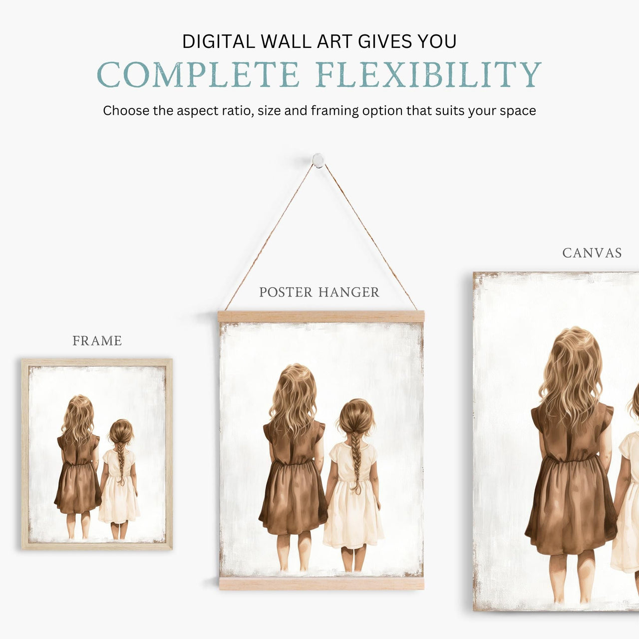 Two Sisters Print – Family Nursery Wall Decor