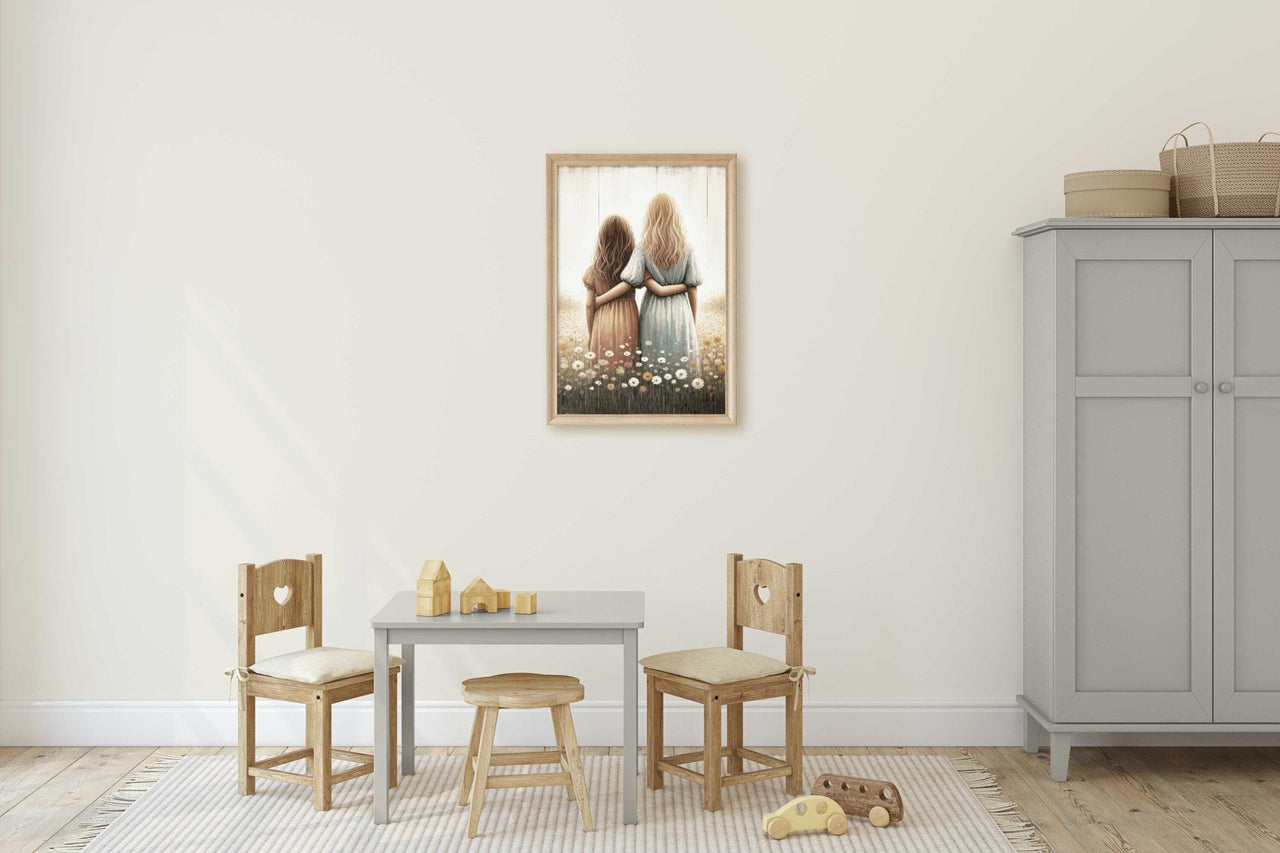 Sisterhood Wall Art – Vintage Girls Room Print
