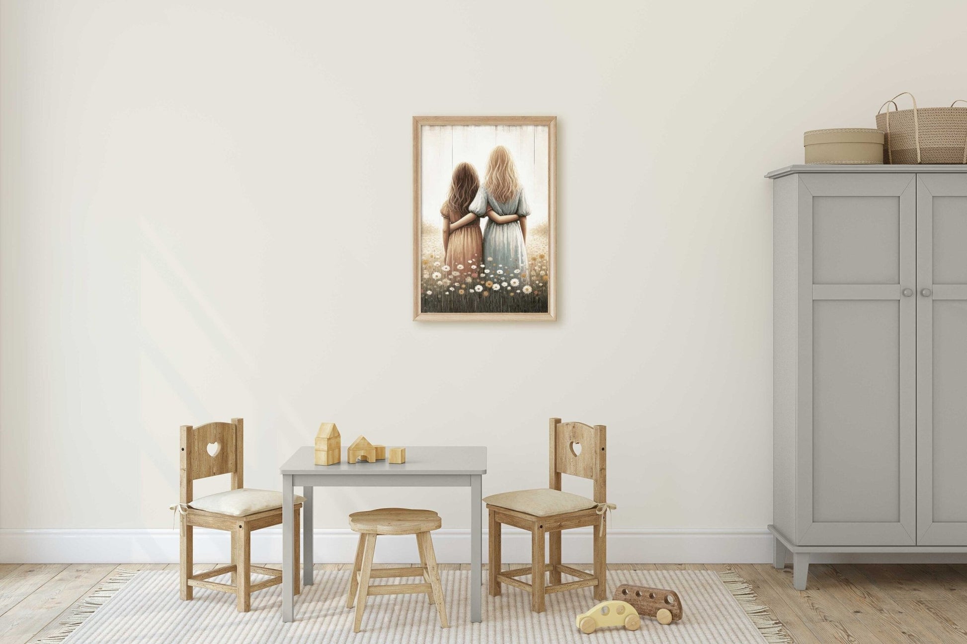 Sister Wall Art, Vintage Sisterhood Decor, BFF Best Friends Print - WildfieldPrints