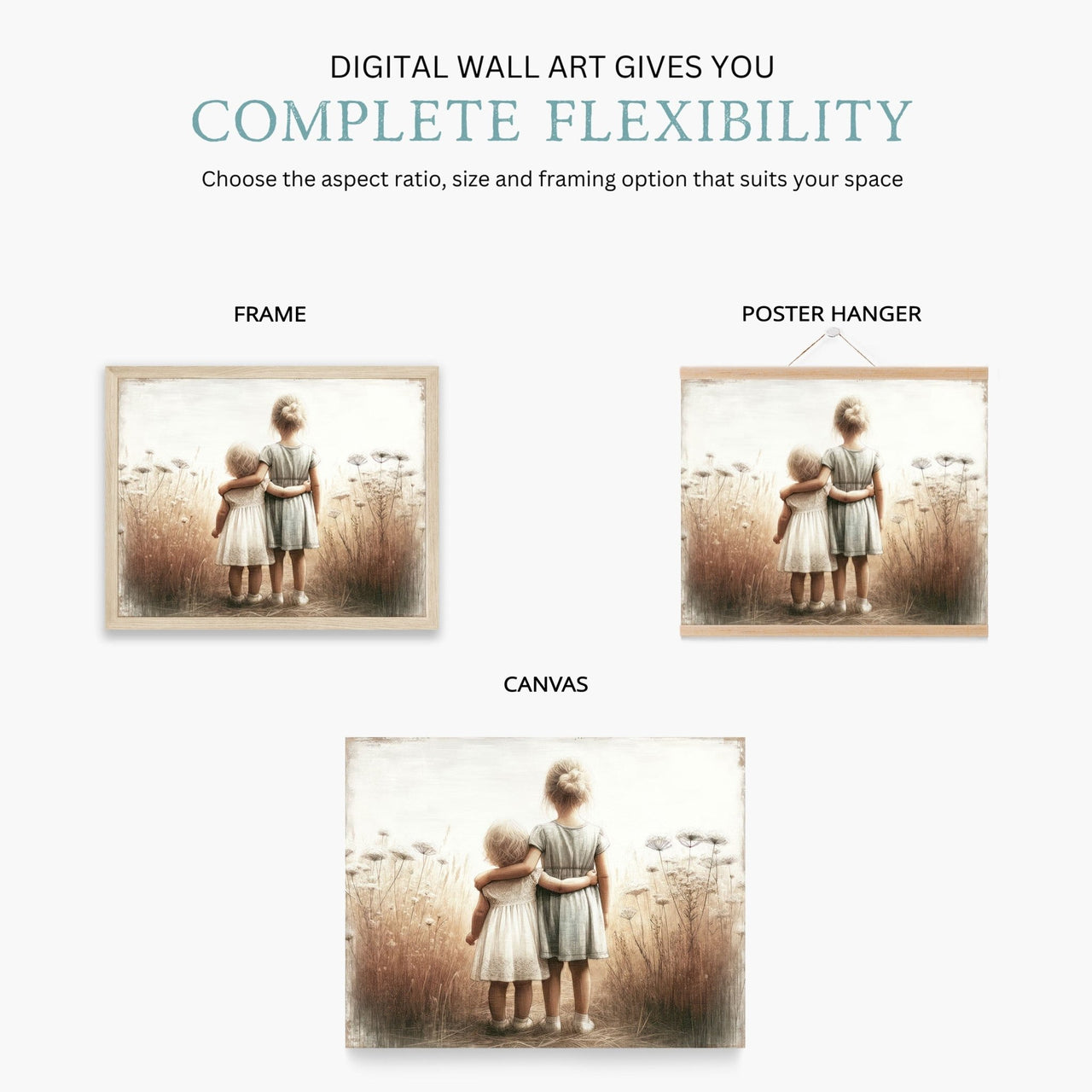 Sisterhood Wall Art – Family Girls Room Print