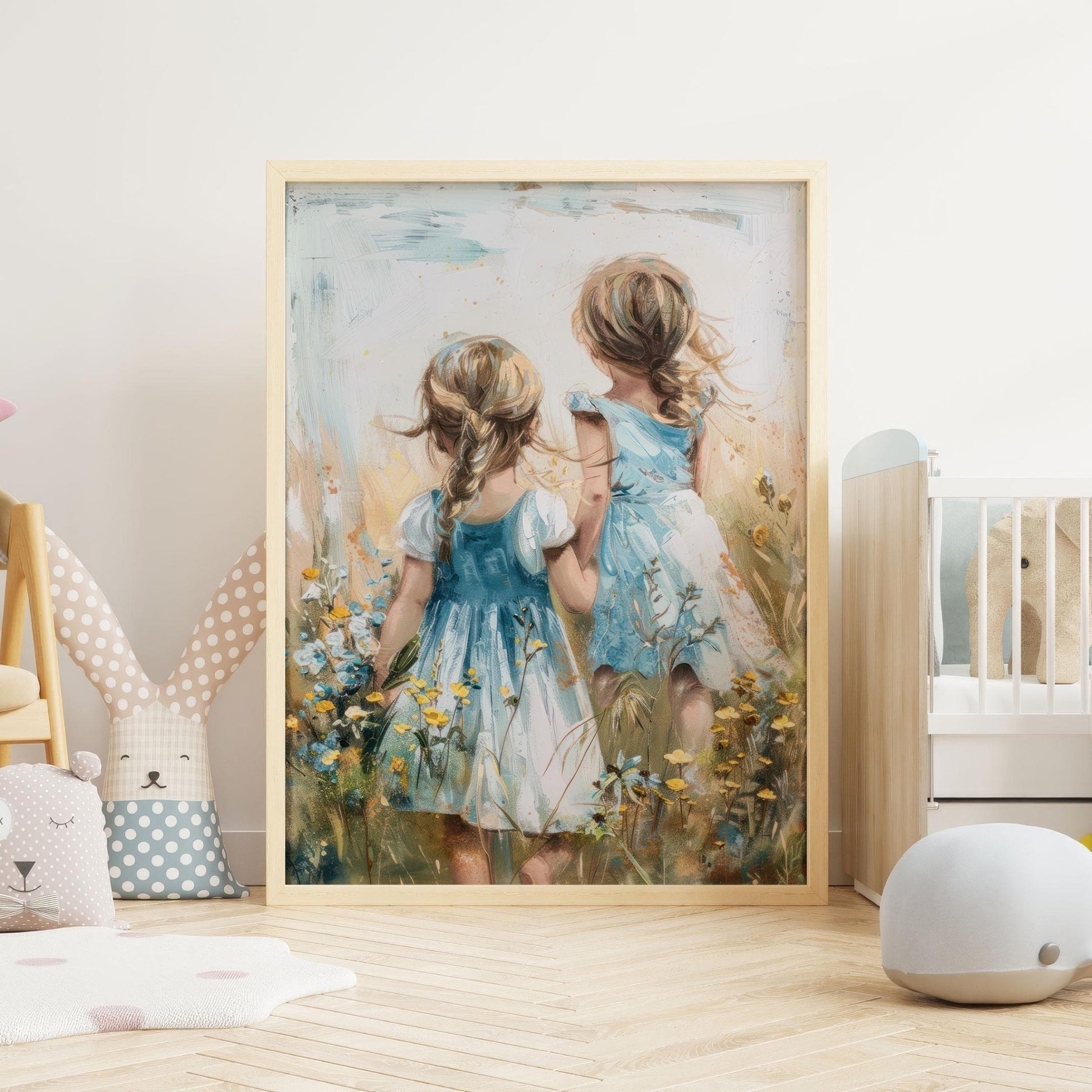 Sisterhood Art Print, Floral Bedroom Decor, Wildflower Design - WildfieldPrints