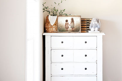 Sisterhood Art, Vintage Sister Painting, Best Friends Decor - WildfieldPrints